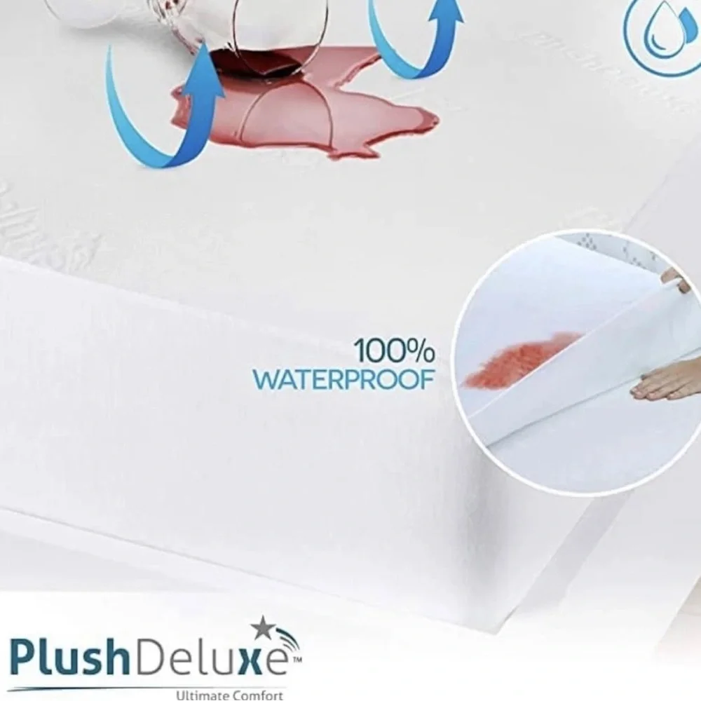 Premium Bamboo Matress Protector 100% Waterproof, Ultra Soft, KING White 🔥